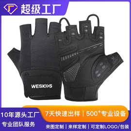 定制跨境健身半指手套户外运动举重哑铃器械透气防起茧护掌防滑