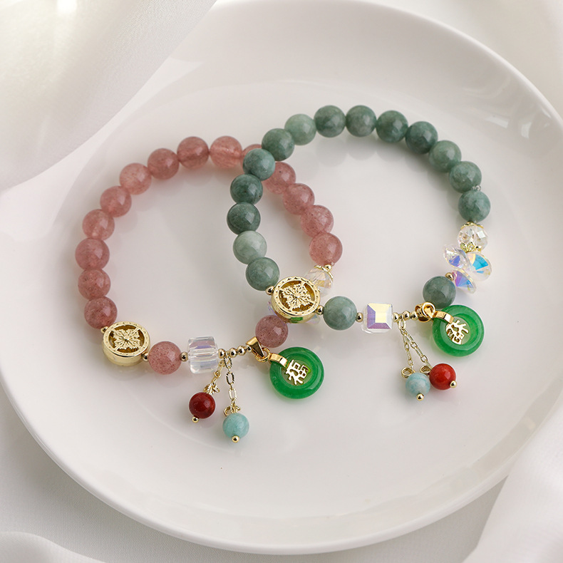 wholesale jewelry crystal color beaded pendant bracelet nihaojewelry