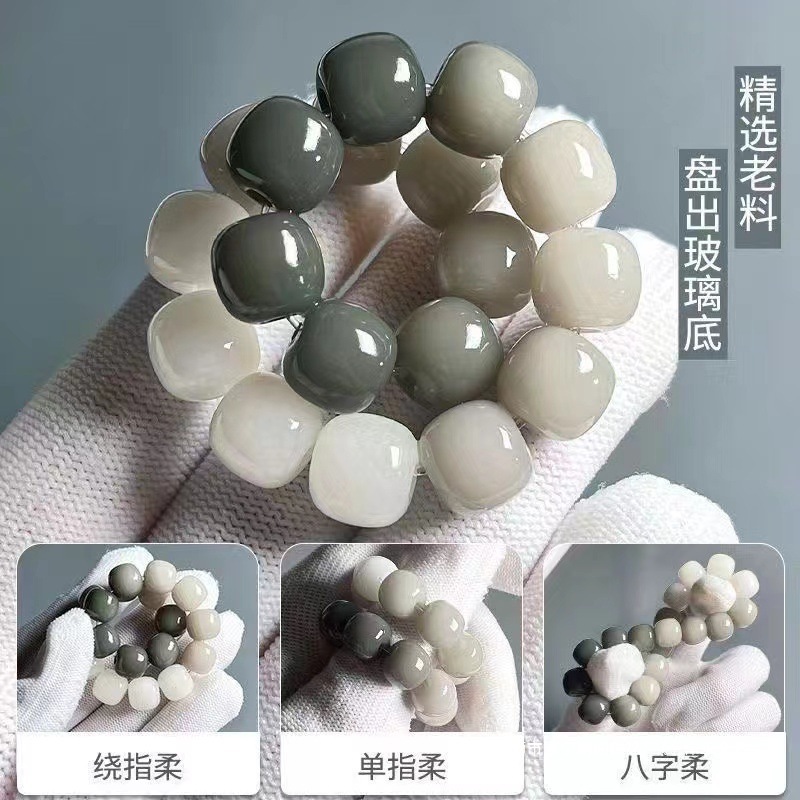 正宗正品飘花菩提根手串女绕指柔盘玩学生解压菩提手串佛珠文玩男