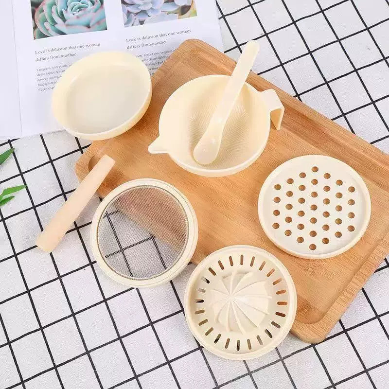 Children's bowl for chopping for supplementary food, set, manual chopper, food processor, cigarette holder