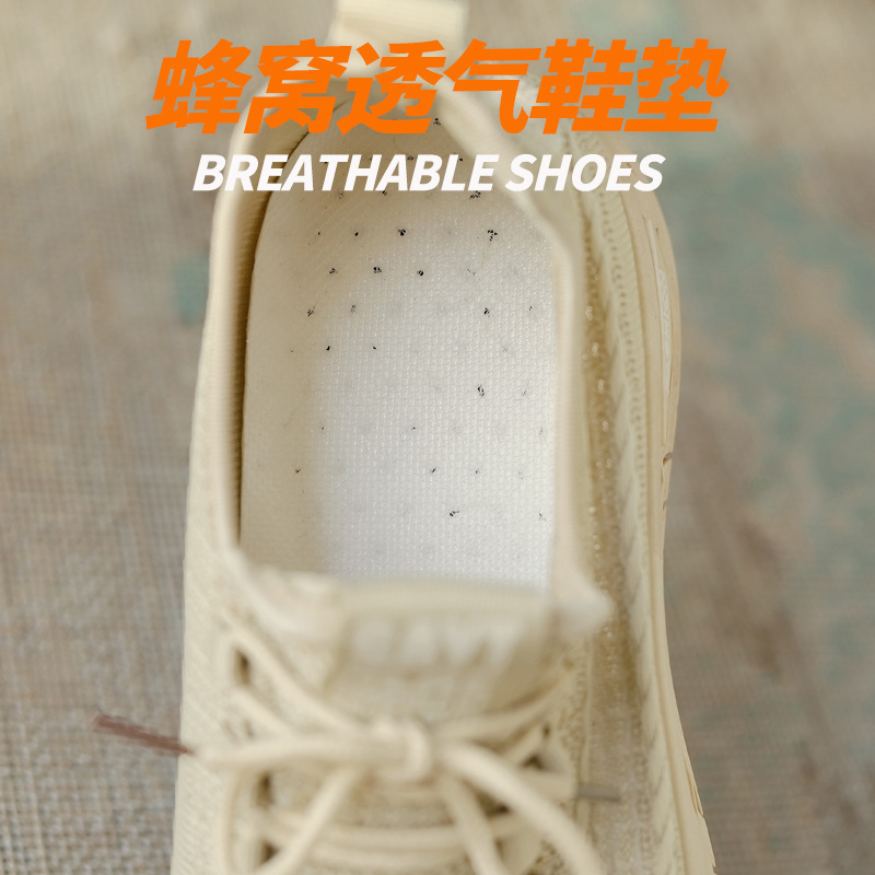 Zapatos de los hombres nueva primavera 2023 Comercio exterior transfronterizo zapatos de los hombres volando tejido con cordones casual jogging al por mayor zapatilla de deporte de los hombres