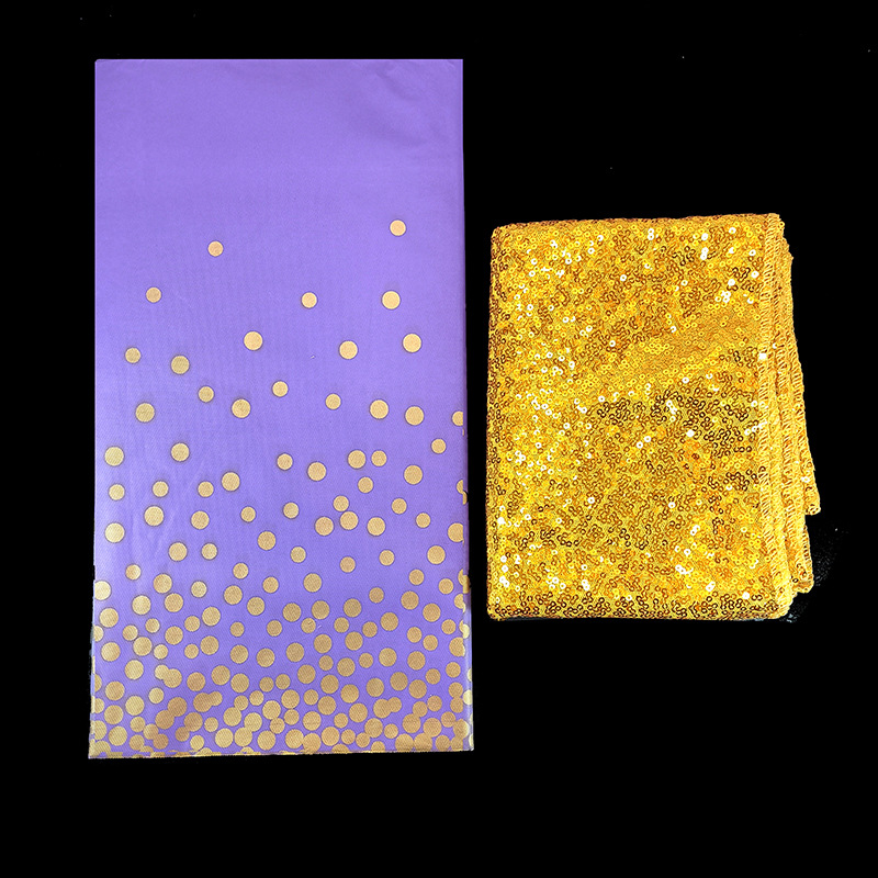 Amazon en stock lentejuelas estrellado corredor de mesa escritorio decoración la boda mantel plástico negro oro PEVA