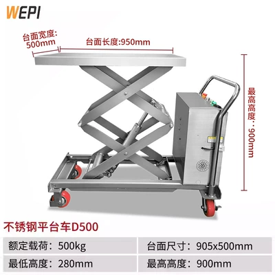 304 Stainless Steel Hydraulic Lift Avtomobil fırlanan platformaları - electric-500kg-1204m-stainless-steel