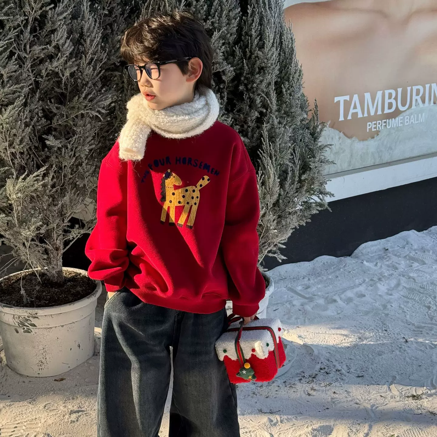 泰如2025冬季新品儿童韩版卡通套头卫衣男童洋气加绒加厚上衣潮