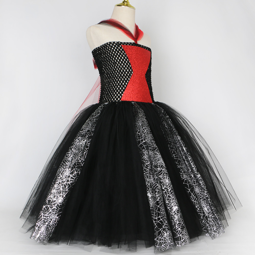 Abbigliamento per neonate costume ragazze ragnatela strega gonna vestito strega vestito gonna in tulle a rete_voghion.com