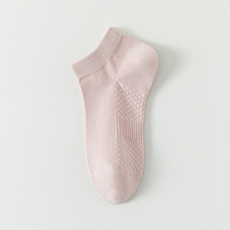 Calcetines de algodón de color sólido, calcetines de barco de verano, calcetines de malla transpirables, calcetines de algodón sin hueso.