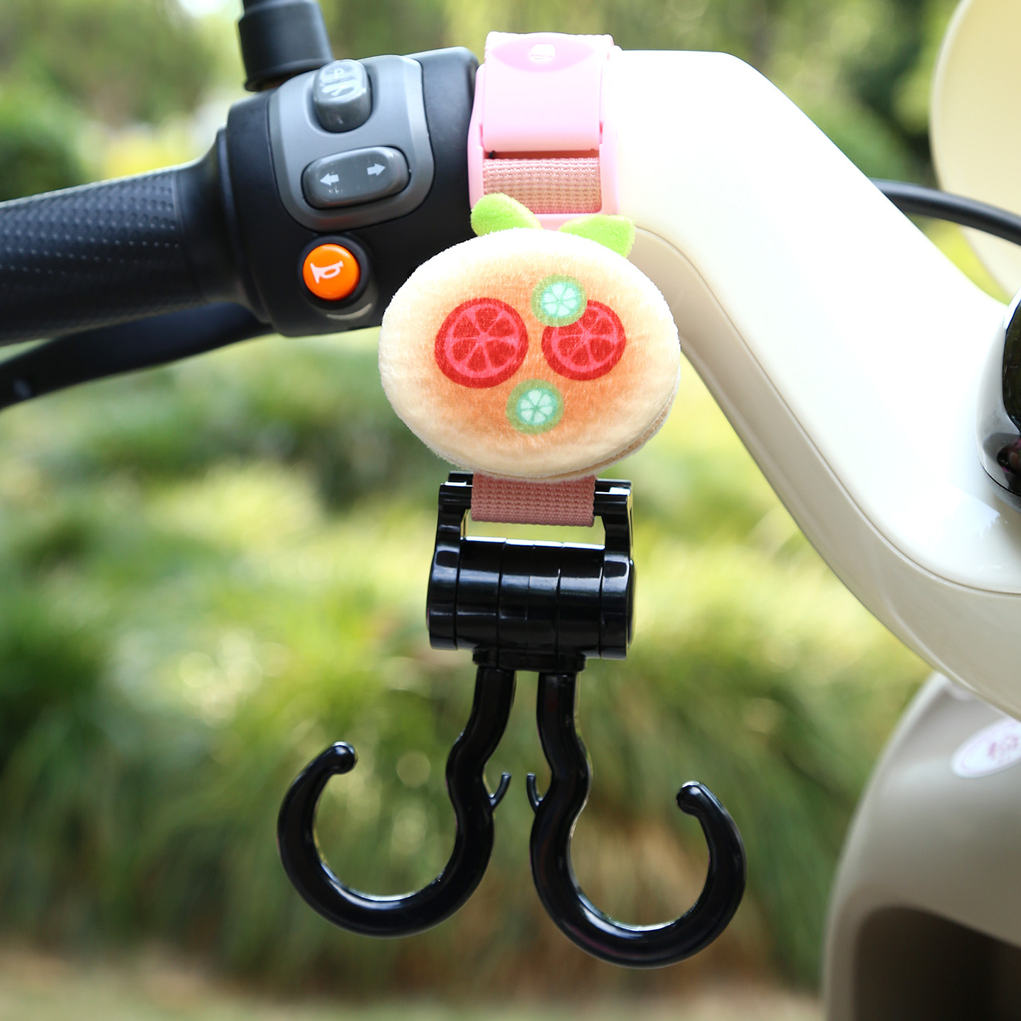 Other Electric Vehicle Accessories, Universal Electric Vehicle - pink-double-hook-cute-hamburger-plush-extended-45cm