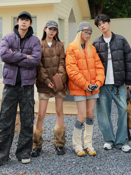 New winter style unisex couple's versatile windproof trendy sports casual thickened warm cotton coat loose cotton jacket