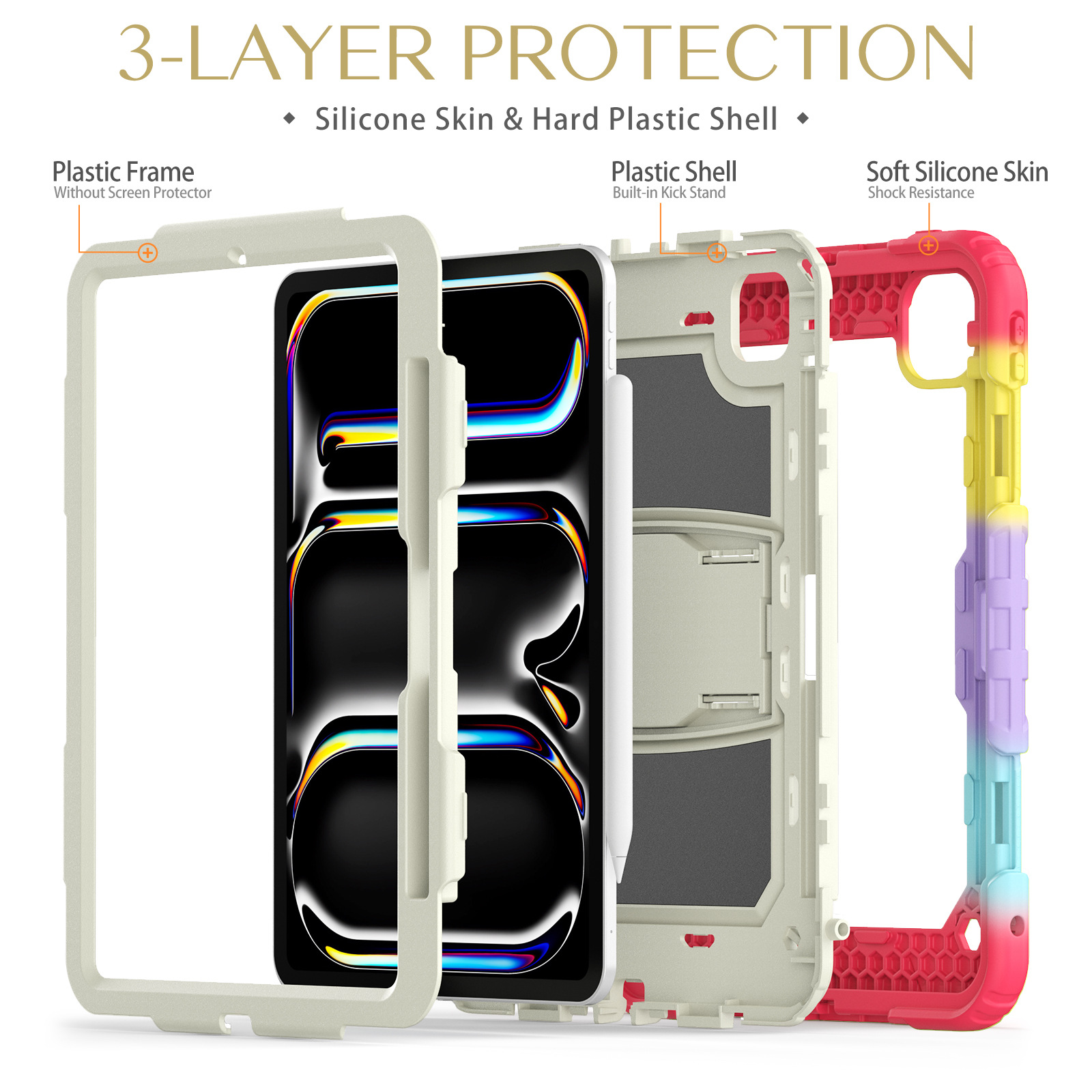 iPad Pro2024 nueva cubierta plana de silicona air6 manzana cubierta 11 pulgadas soporte anti-caída y anti-flexión