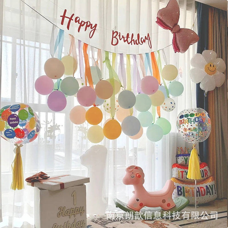 小红书周岁布置生日气球装饰场景道具儿童派对男女孩女生生日快乐