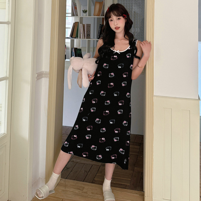 2025, ropa de dormir de cabina de verano chaleco de moda para jóvenes vestidos frescos estudiantes delgados al por mayor