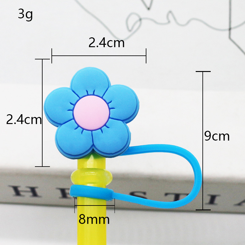 Tapa de paja Spot 7-8mm silicona linda mini muñeca parche tapón a prueba de polvo decoración de pajitas tapón a prueba de polvo