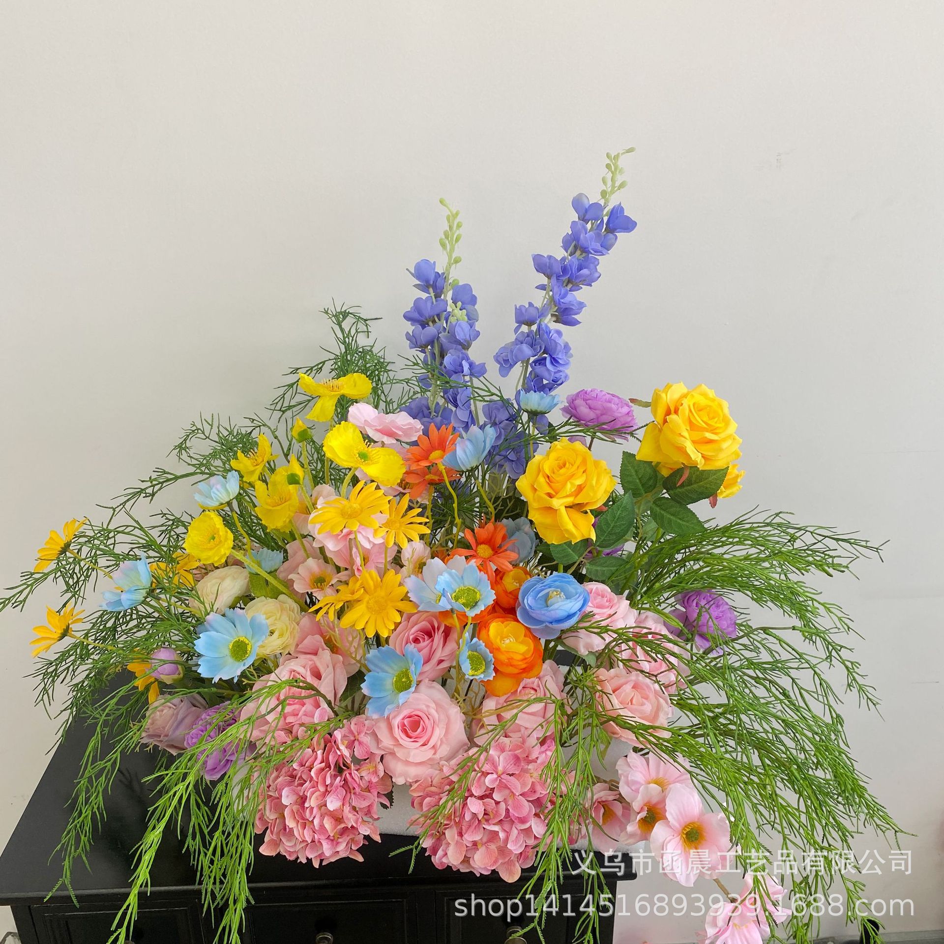 Monet jardín viento de imitación floral francesa pequeña fresca boda al aire libre decoración de ventanas de hotel flores falsas