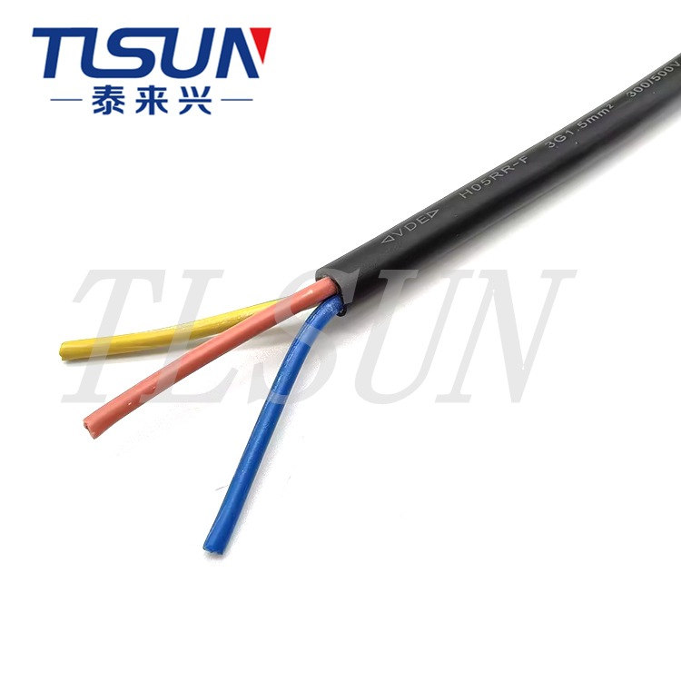 泰来兴供应VDE德标/CE欧标 H05RR-F系列 5X0.75MM² 多芯橡胶线