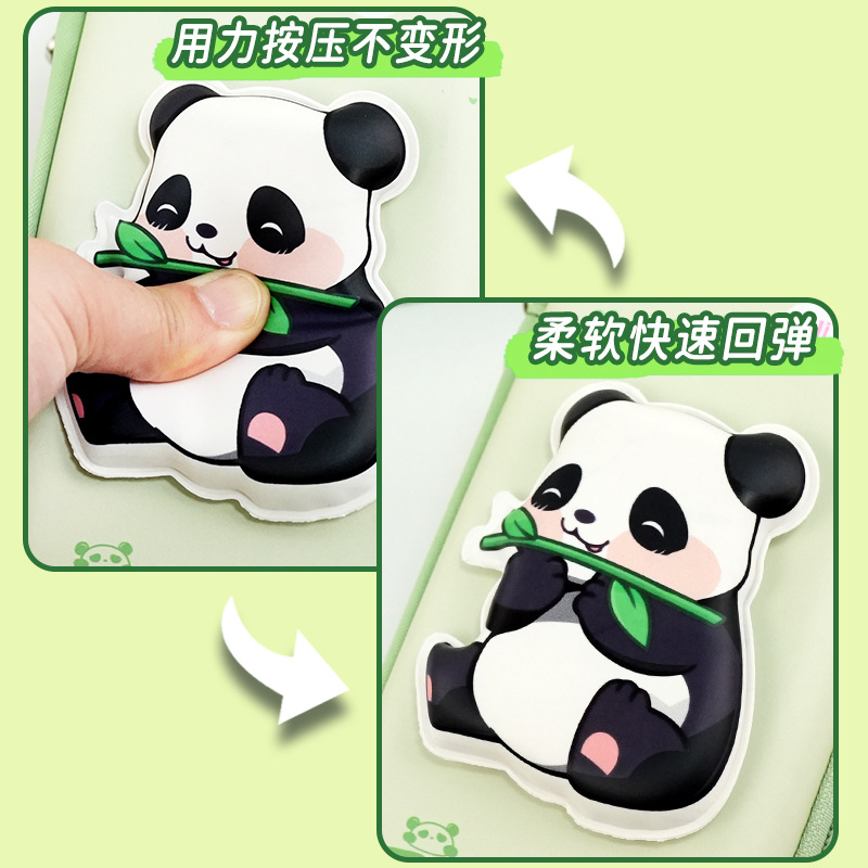 Bolsa de papelería de panda tridimensional creativa caja de lápices de escuela primaria resistente a caídas y a la suciedad linda bolsa de lápices de panda de descompresión de gran capacidad