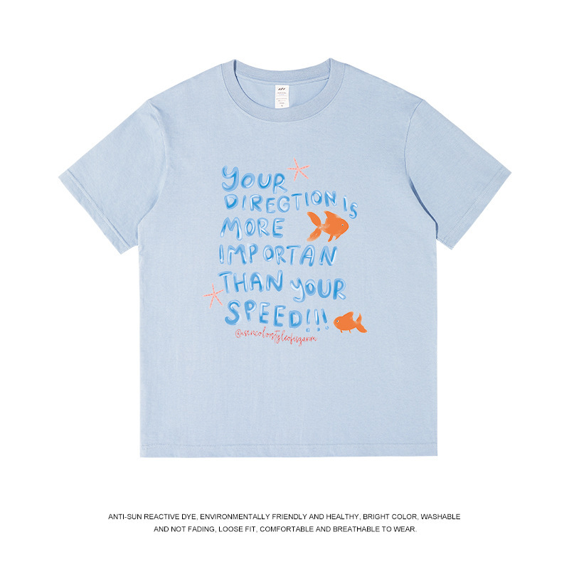 多用途のプリントコットン半袖Tシャツ、男性と女性用、和風の新鮮でカジュアルな夏のデザイン、インス卸売|undefined