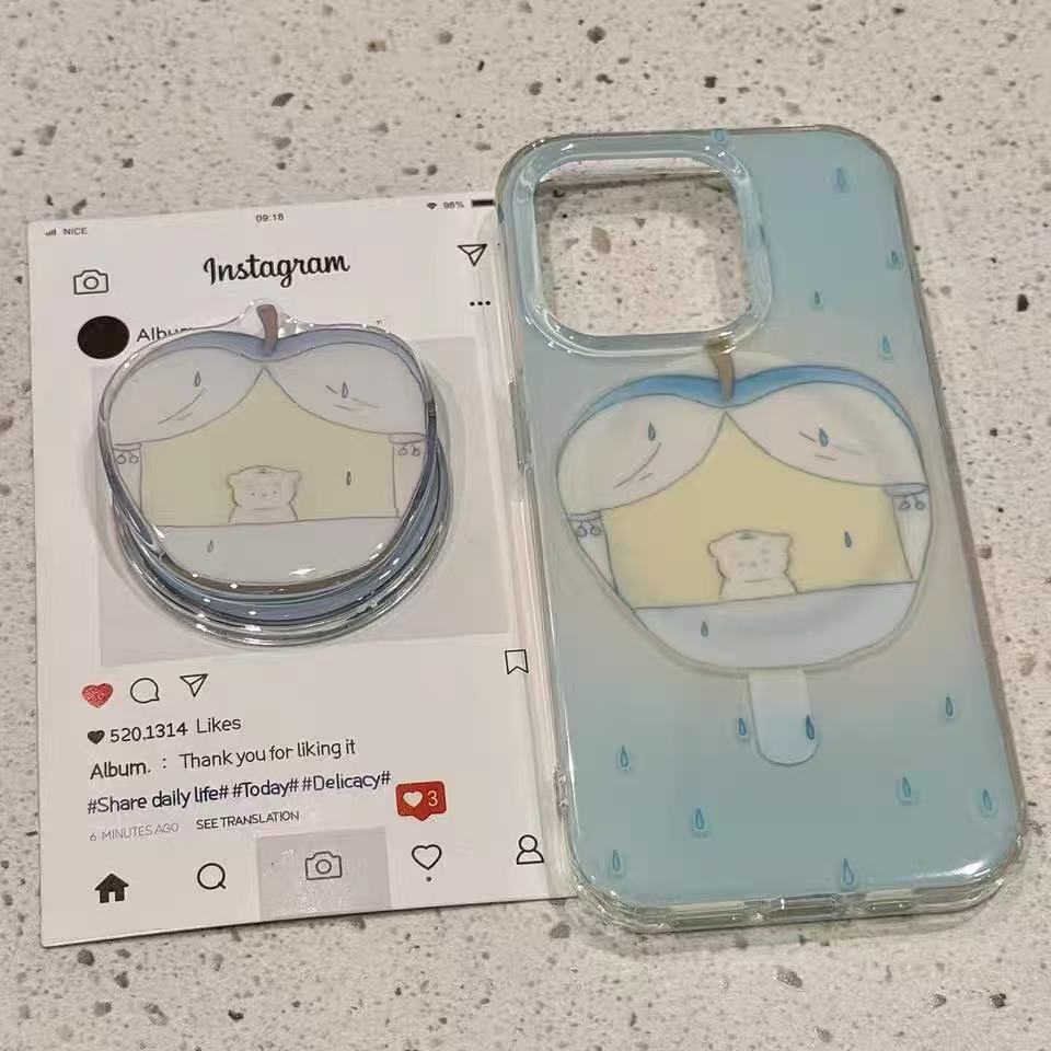 Ins lindo día lluvioso cachorro para iphone16 dibujos animados 15ProMax Apple 14/13 soporte magnético 16PM