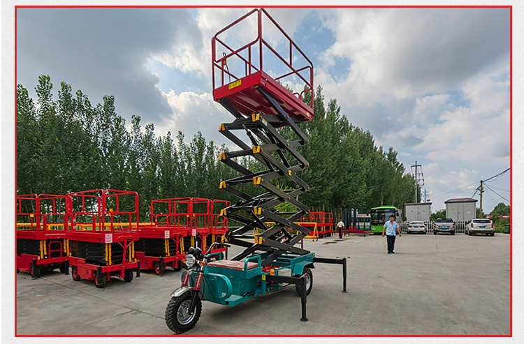 Three-Wheel Mobile Lifting Platform, Scissor-Type High-Altitude Maintenance Electric Hydraulic Three-Wheel Vehicle-Mounted Lift