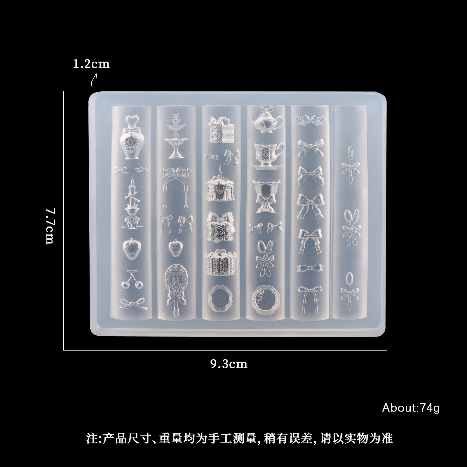 Nail Art 3D Molde de silicona suave Herramientas de tallado Bowknot Nail Art Relieve Joyería de epoxi Nail Art Molde de silicona