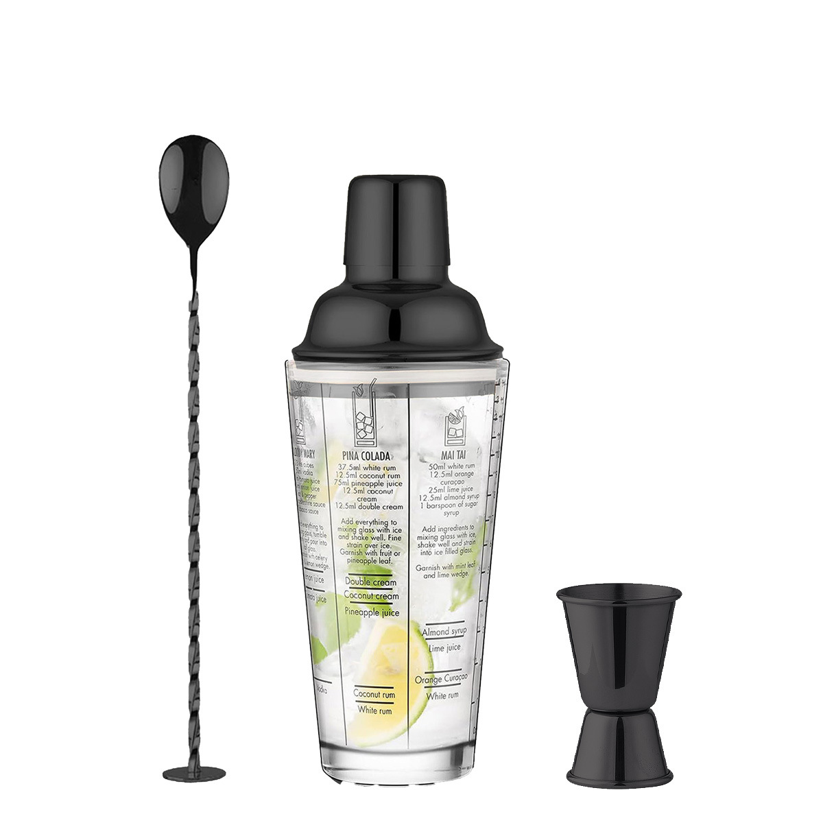 건 블랙 셰이커 컵 3종 세트(컬러 박스)