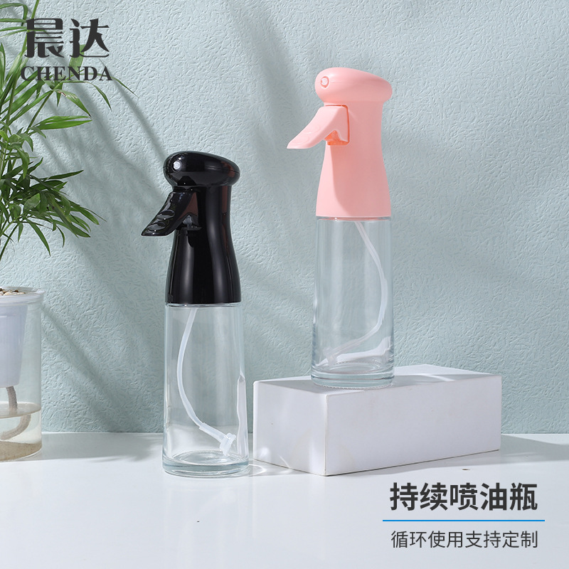厂家供应马卡龙色减脂持续控油玻璃喷油壶 家用橄榄油喷油瓶