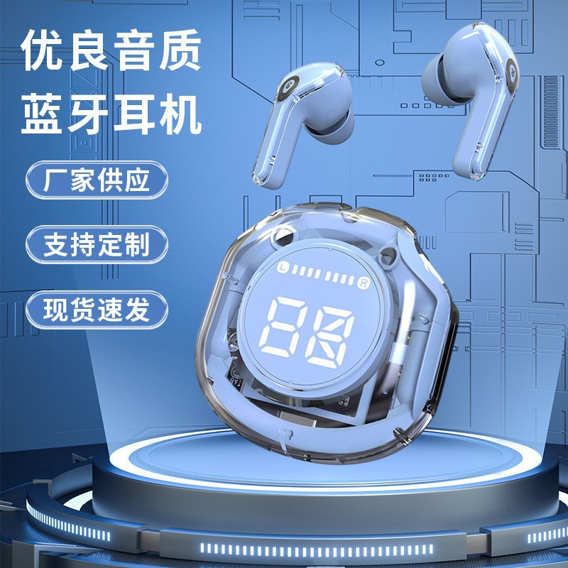 popular wireless bluetooth headset transparent and creative ultra-long life battery sports gaming electronic sports tws bluetooth headset cross-border