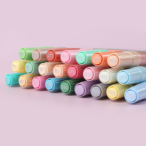 Cross-border popular Morandi color acrylic marker pen set 24 colors water-based 12 colors painting markers graffiti pens