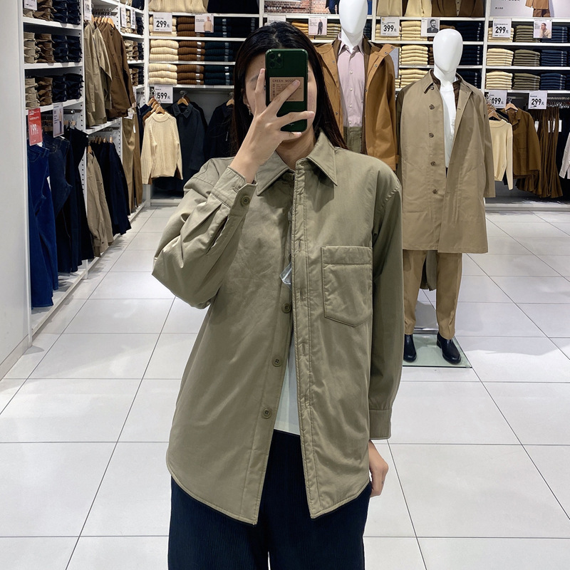 Autumn and Winter New Men's and Women's Couple's Thickened Quilted Loose Jacket Shirt 442178 Women's Lining