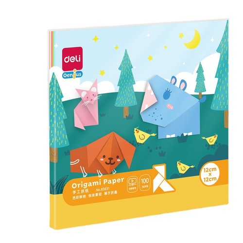 Deli a4 handmade origami a3 children's 100 sheets of colorful art handmade paper 8K with tutorials colored paper wholesale