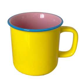 5YA1批发ins风可爱撞色陶瓷马克杯 高颜值儿童水杯家用喝水咖啡杯