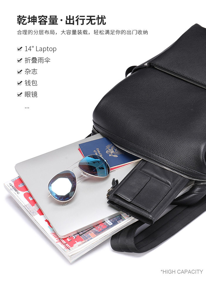 Ba lô nam da bò thật công sở đựng laptop 15,6 inch, ba lô du lịch ngoài trời — 816 màu đen, 9157 màu đen, 9197 màu đen, 8226 màu đen chi tiết 55