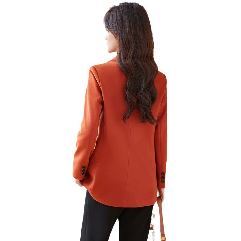 Apricot demi-season small classic suit jacket, thermal underwear for leisure, 2023 collection, for teenagers, autumn
