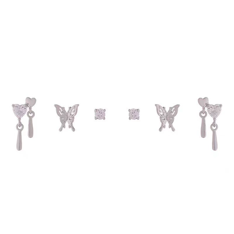 Earrings, set, 2023 collection, Korean style