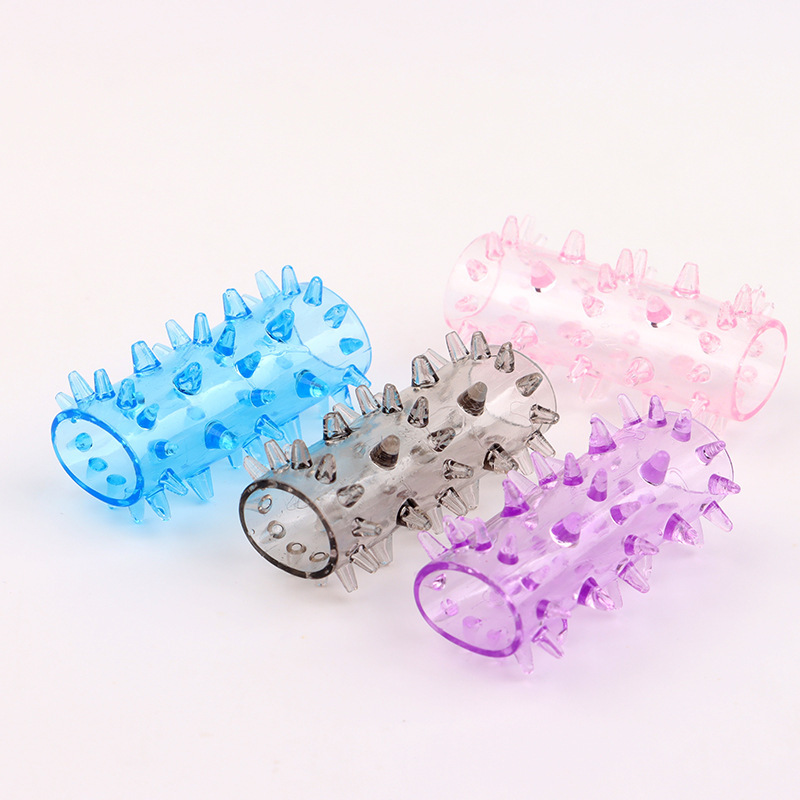 Caterpillar Crystal Penis Sleeve TPE Lock Ring Foreskin Barrier for Men — detail image 4