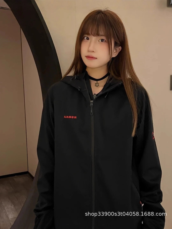 小象家秋季红标刺绣软壳冲锋衣外套男女户外宽松连帽运动软壳夹克|undefined