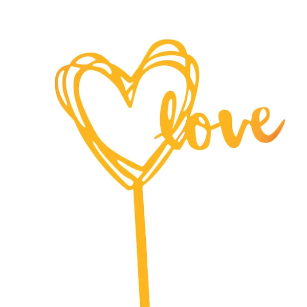 Акриловые золотые сердечки LOVE, 50 шт.