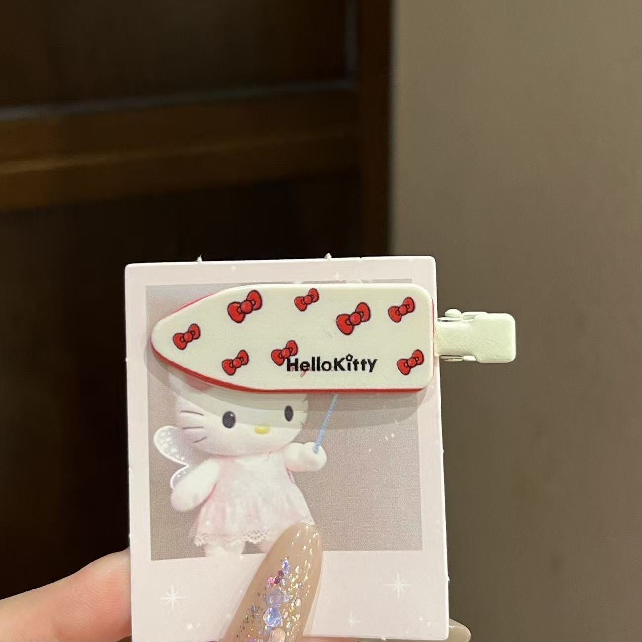 Sweet Cool Retro Grid Cat Hairpin sin rastros Clip lateral Clip dulce Clip de boca de pato Clip de cabello para niños toque de cabello