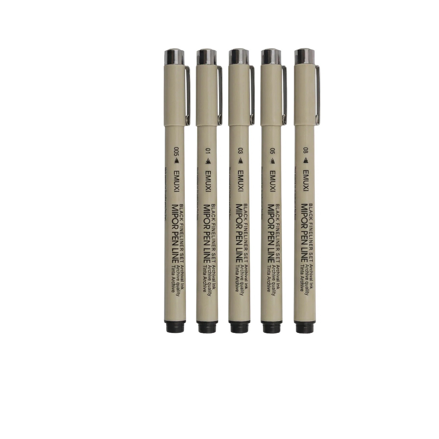 Emuxi Needle Pen Set for Art, Anime, Hand-Drawn Waterproof Outlining, Student Drawing and Sketching, Black Fine Tip