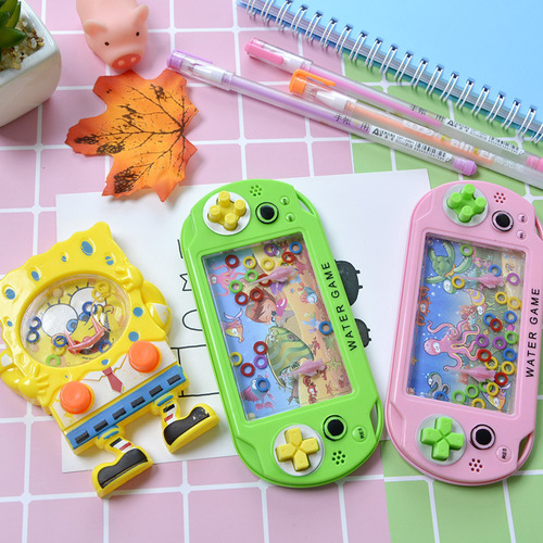 Nostalgic ring water machine cartoon straight version small game console mini handheld educational toy street stall supply wholesale