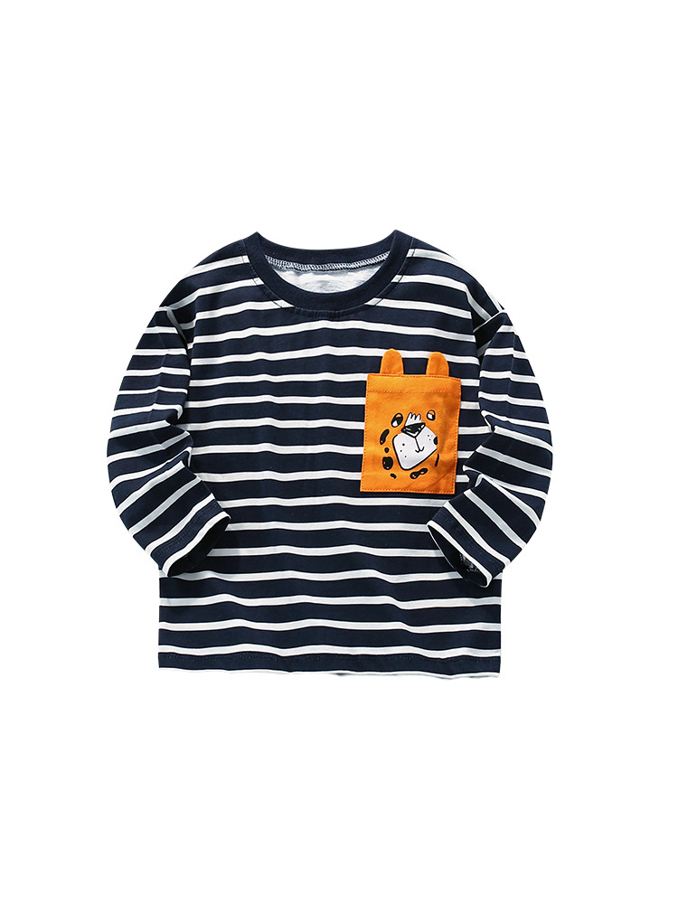 Malwee niños a rayas camiseta otoño nuevo europeo y americano de los niños casual de manga larga de fondo superior