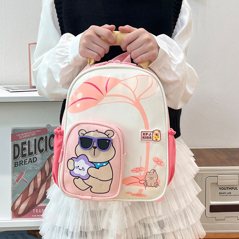 Mochila infantil preescolar Kapibara lindas niñas mochila de jardín de infantes 3 años 5 años mochila ligera para niños