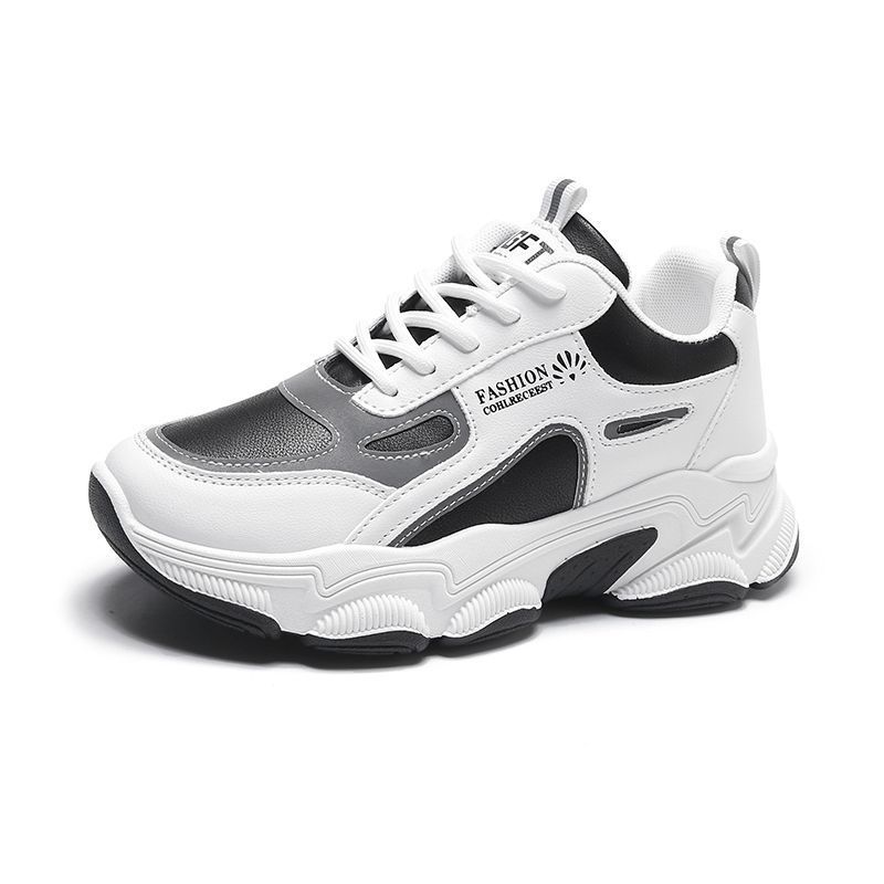 Zapatos para mujer, primavera y otoño 2025, nuevos zapatos deportivos casuales de cuero, estilo coreano, zapatos blancos, zapatos para estudiantes, zapatos estilo papá