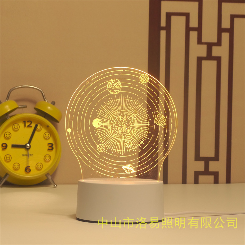 3D lámpara de noche acrílica atmósfera regalos de cabecera atmósfera lámpara de evento regalos al por mayor DIY lámpara de escritorio ideas de Navidad
