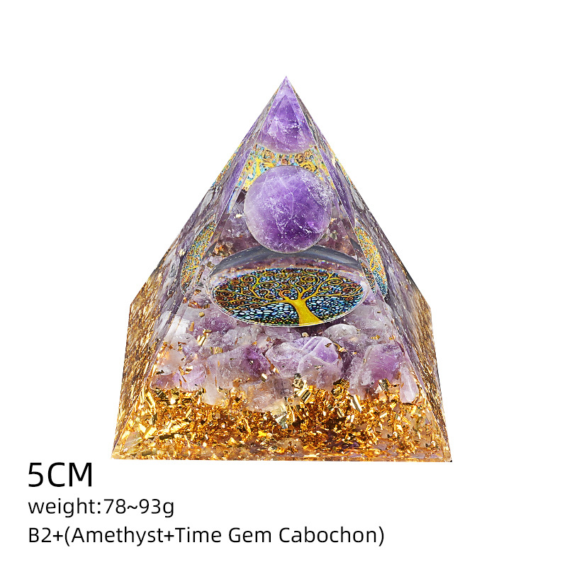 B2+紫晶+贴纸+紫晶碎石（5cm金字塔）