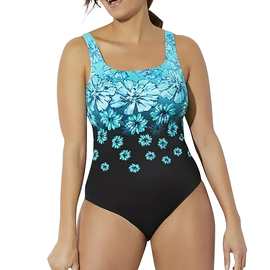 2024新款加肥加大欧美大码泳衣女遮肚显瘦200斤连体比基尼泳装