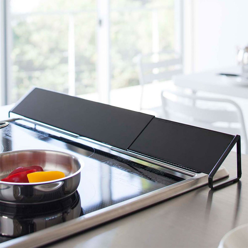 Japanese stove special exhaust vent shielding rack white triangular baffle exhaust vent retractable shielding storage rack
