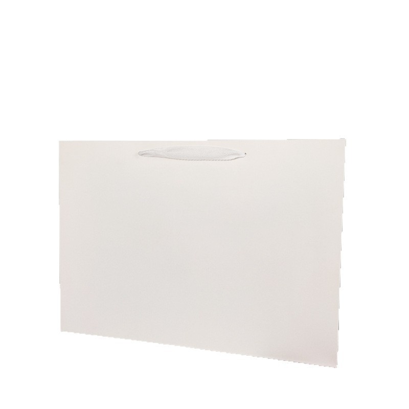 現物卸売り白紙紙純白袋服装店包装袋プレゼント手提げ袋paper tote bag|undefined