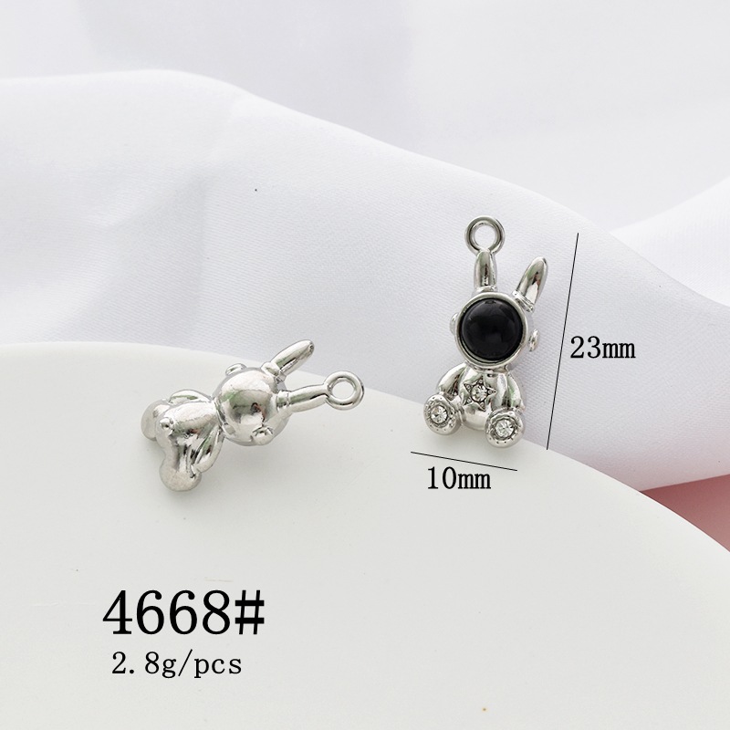 10 Pcs/package Cute Rabbit Astronaut Alloy Plating Inlay Pendant Jewelry Accessories display picture 8