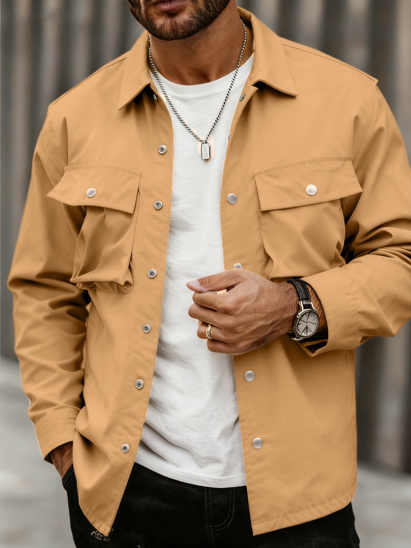 Monochrome Men's Casual Multi-pocket Jacket Spring Autumn Style_voghion.com