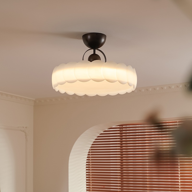 lámpara de techo del dormitorio medieval crema viento dormitorio principal lámpara de la casa de la princesa diseñador moderno simple lámpara de estudio sentido avanzado